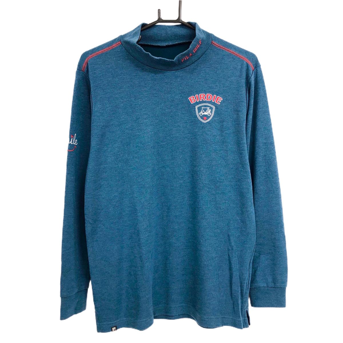 フィラゴルフ 長袖ハイネックシャツ ネイビー 微起毛素材 ネックロゴ刺しゅう メンズ M ゴルフウェア FILA GOLF