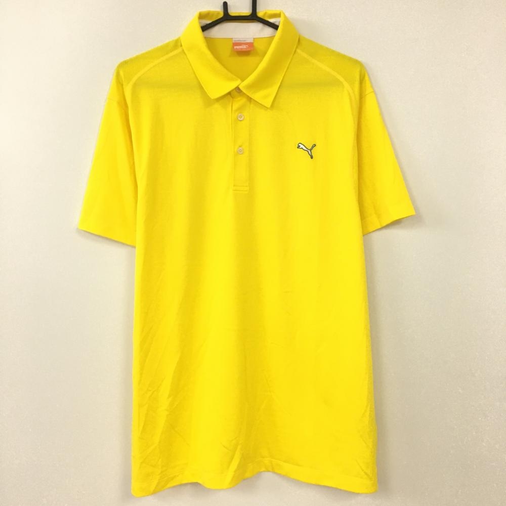 PUMA プーマ 半袖ポロシャツ イエロー ロゴマーク シンプル USP DRY メンズ XL ゴルフウェア