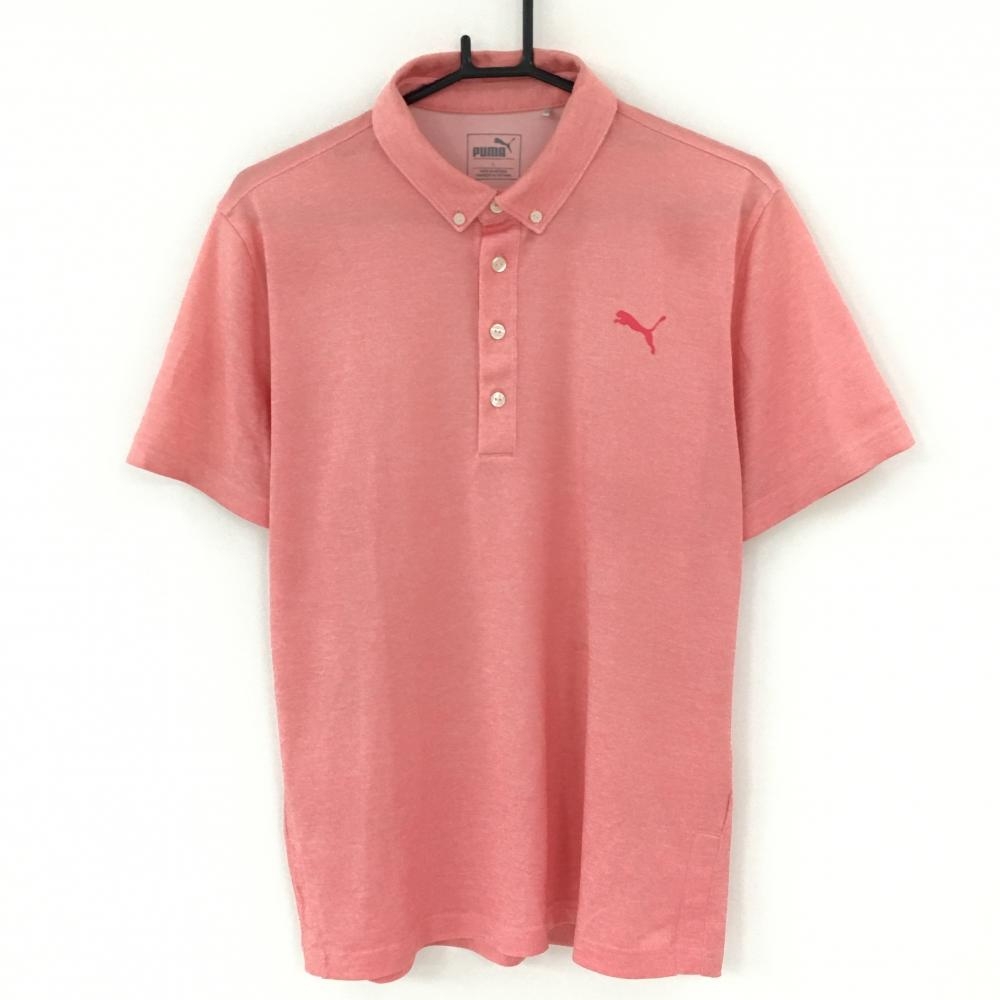プーマ 半袖ポロシャツ ピンク シンプル ボタンダウン メンズ L ゴルフウェア PUMA
