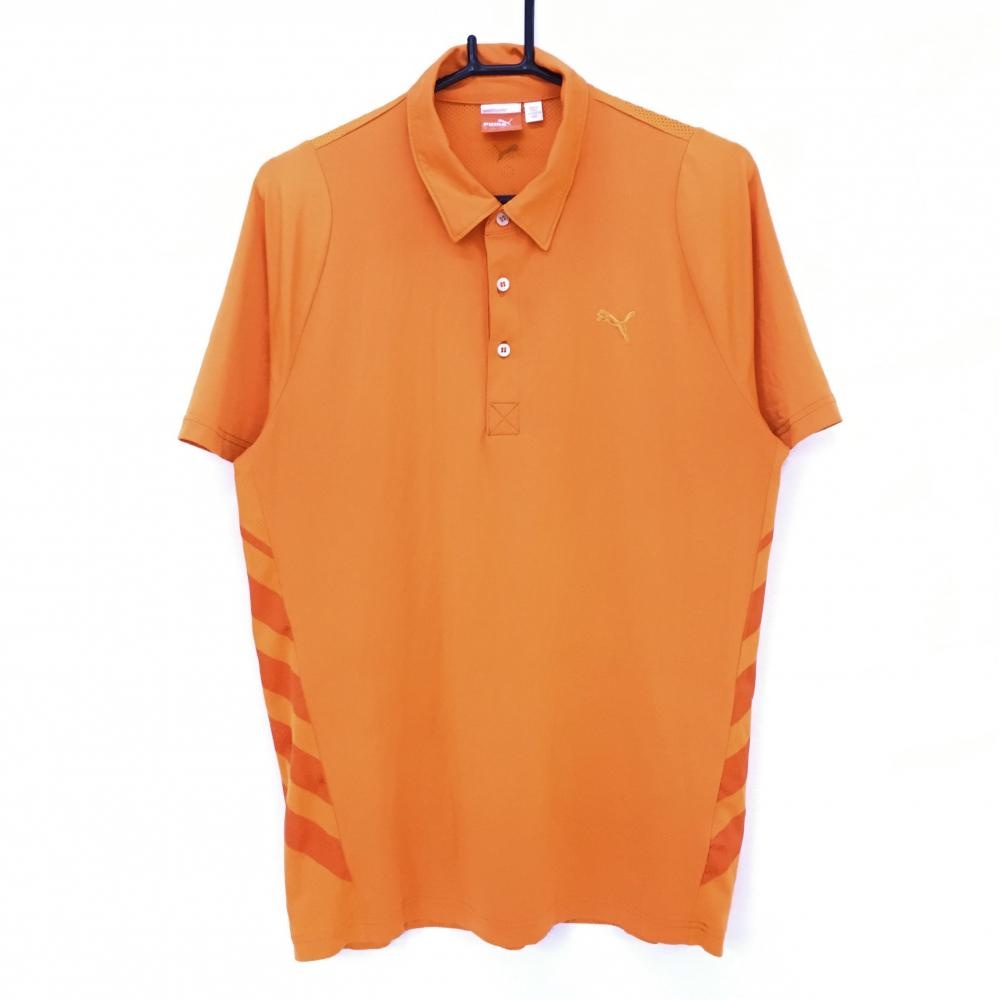 【超美品】プーマ 半袖ポロシャツ オレンジ 背面メッシュ ストレッチ メンズ US：S ゴルフウェア PUMA