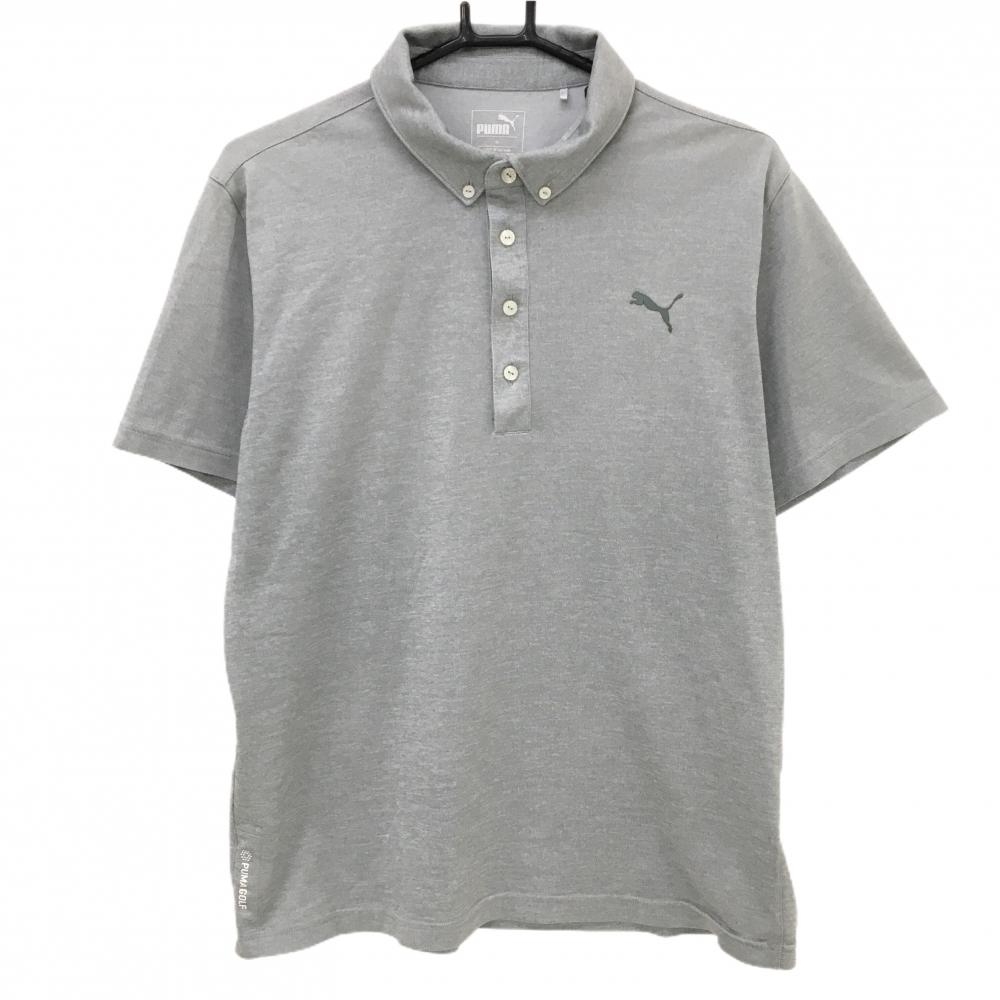 【美品】プーマ 半袖ポロシャツ グレー ボタンダウン DRYCELL  メンズ XL ゴルフウェア PUMA