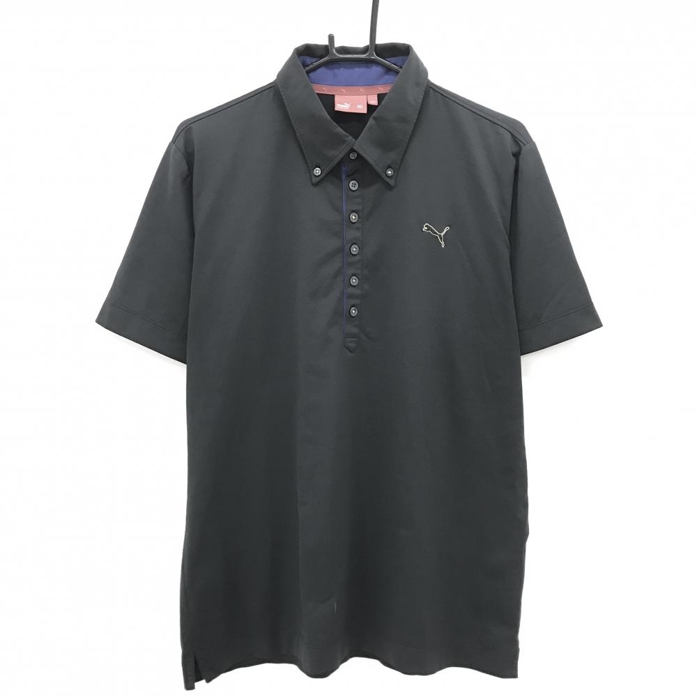 プーマ 半袖ポロシャツ 黒系 ボタンダウン メンズ XO ゴルフウェア PUMA