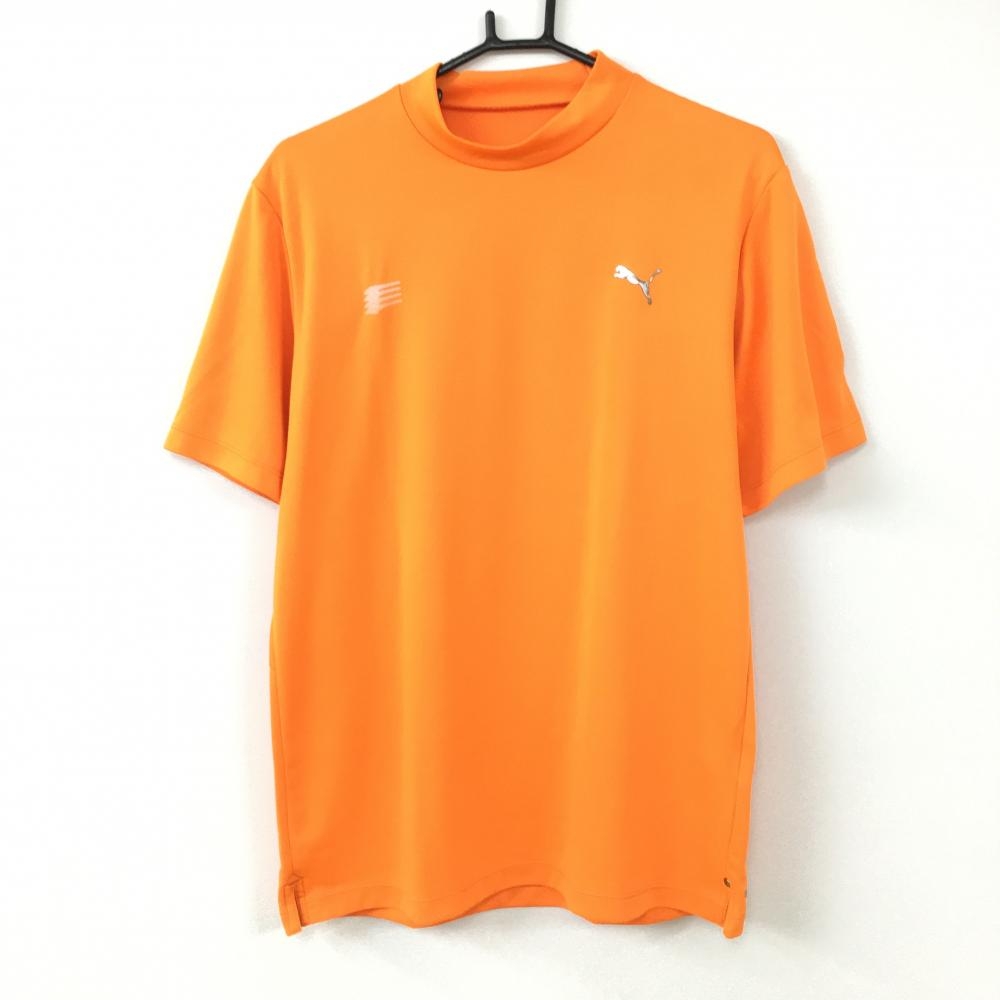 PUMA プーマ 半袖ハイネックシャツ オレンジ DRYCELL メンズ XL ゴルフウェア