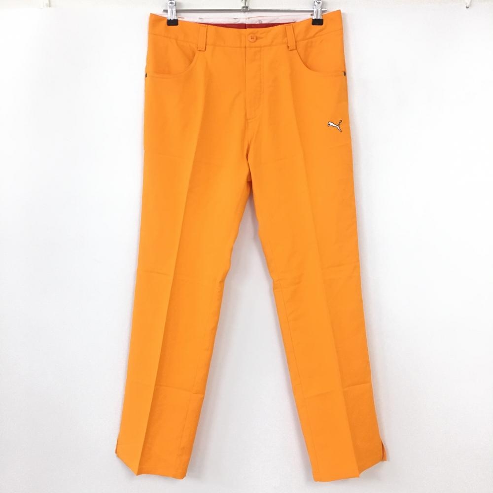【美品】PUMA プーマ パンツ オレンジ シンプル DRYCELL メンズ W32L32 ゴルフウェア