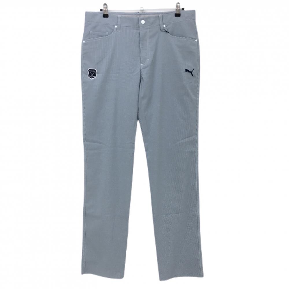 【新品】プーマゴルフ パンツ ネイビー×白 ギンガムチェック DRYCELL メンズ XXL ゴルフウェア PUMA