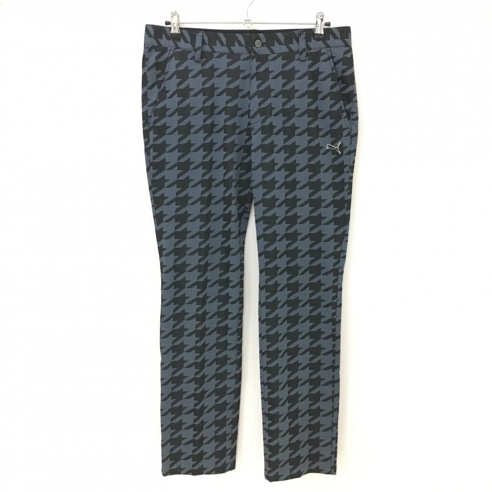 プーマ パンツ ネイビー系×黒 千鳥格子 メンズ 85 ゴルフウェア PUMA