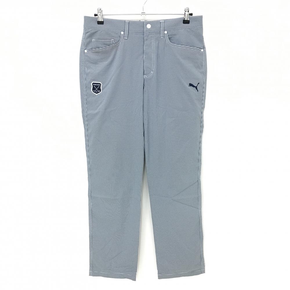 プーマ パンツ ネイビー×白 ギンガムチェック  メンズ L ゴルフウェア PUMA