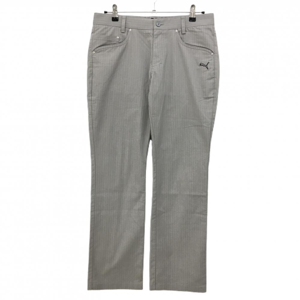 プーマ パンツ グレー ストライプ地模様 ロゴ刺しゅう ストレッチ メンズ 82 ゴルフウェア PUMA