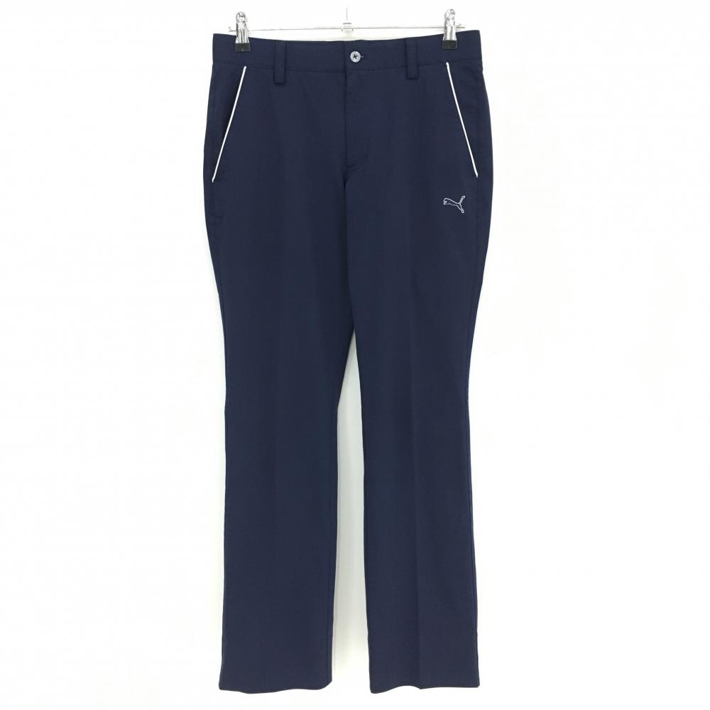 プーマ パンツ ネイビー ポケットパイピングライン ロゴ刺しゅう ストレッチ  メンズ 76 ゴルフウェア PUMA