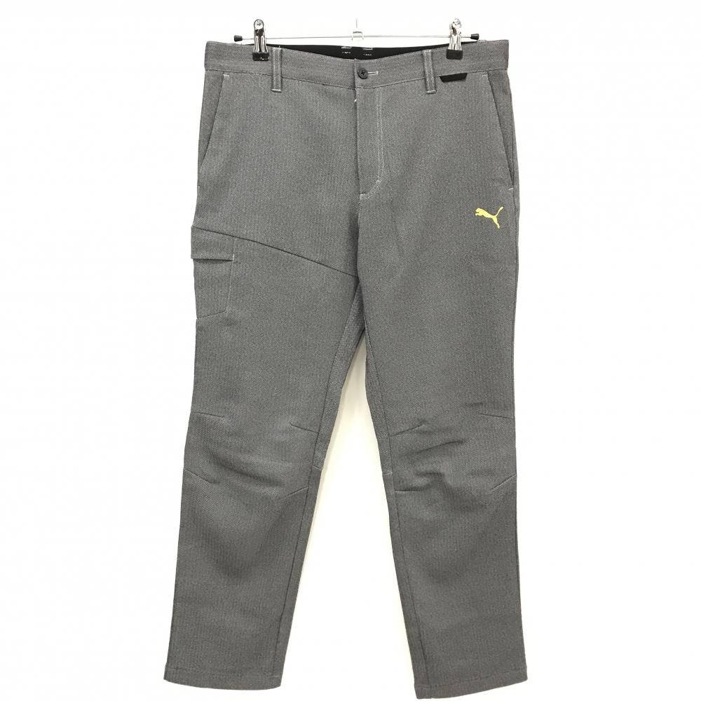 【美品】プーマ パンツ ダークグレー ヘリンボーン ストレッチ メンズ XL ゴルフウェア PUMA