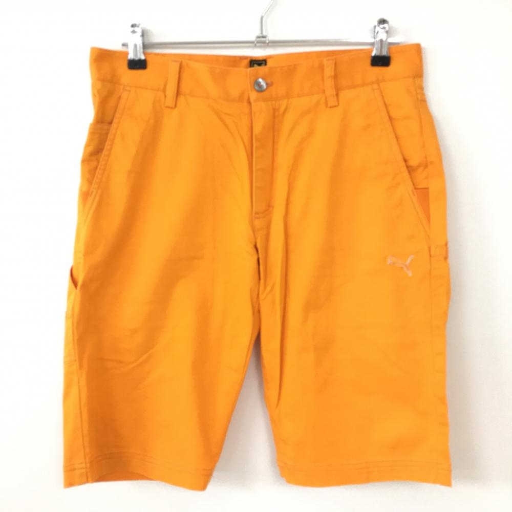 PUMA プーマ ハーフパンツ オレンジ ストレッチ サンプル品 ティー装着可  メンズ L ゴルフウェア
