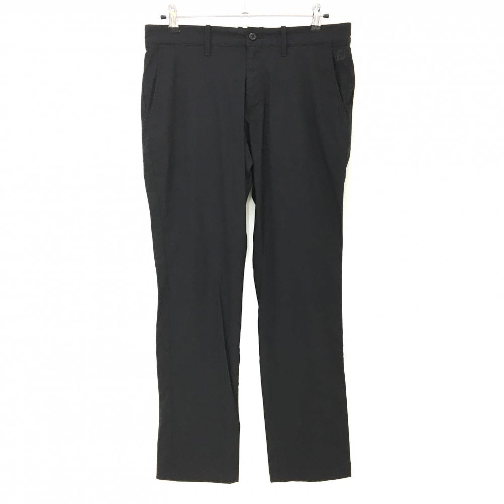 【超美品】フットジョイ パンツ 黒 シンプル ロゴ刺しゅう ストレッチ  メンズ M ゴルフウェア FootJoy