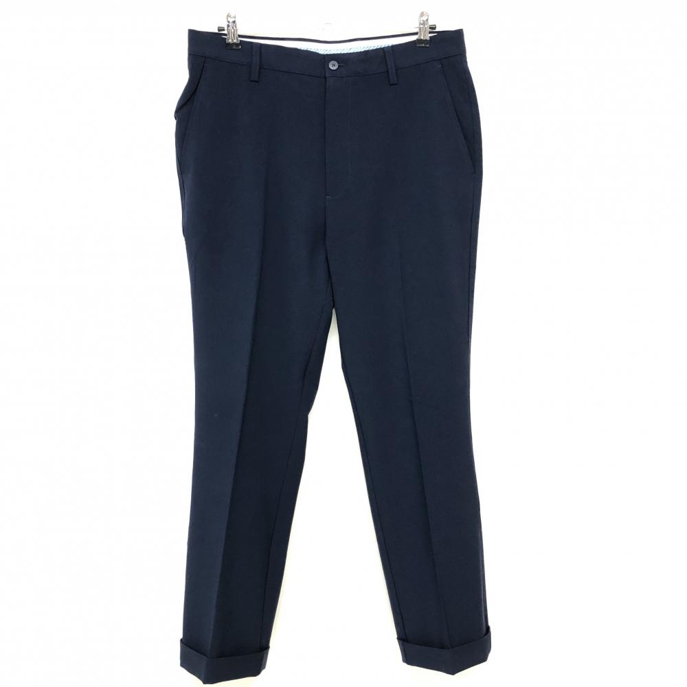 【美品】フットジョイ パンツ ネイビー 後ろロゴ ストレッチ メンズ W35 ゴルフウェア FootJoy