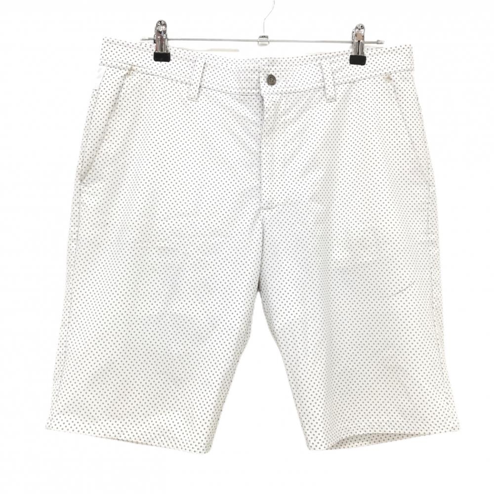 フットジョイ ハーフパンツ 白×グレー 総柄 裏地付  メンズ XL ゴルフウェア FootJoy