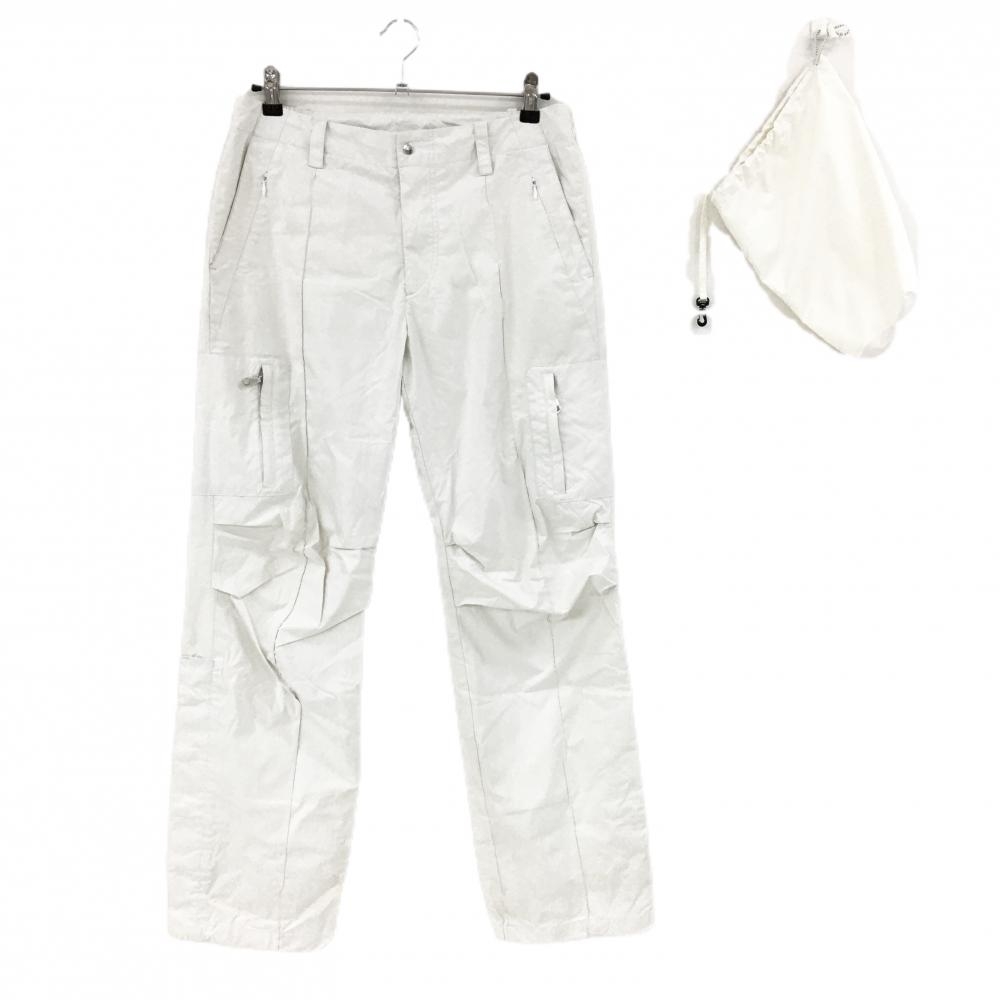 マークアンドロナ レインパンツ 白 収納袋付 メンズ L ゴルフウェア MARK＆LONA
