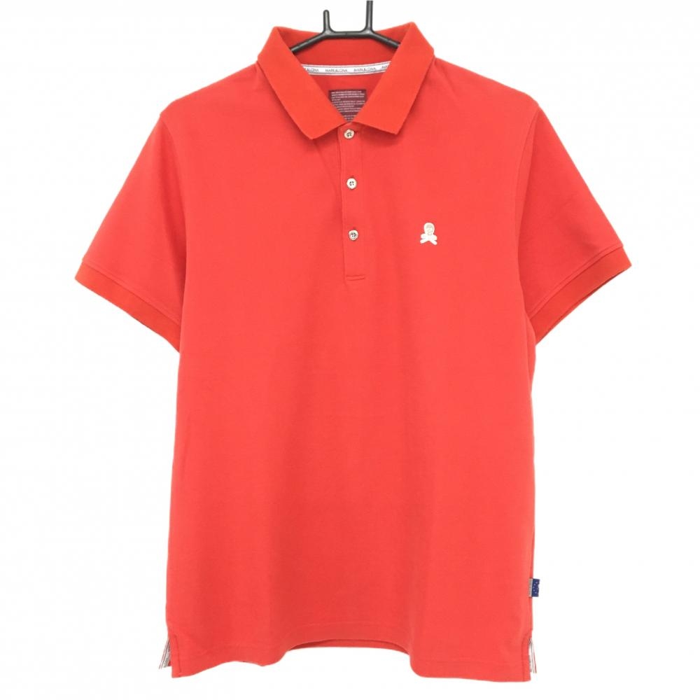 マークアンドロナ 半袖ポロシャツ レッド スカル メンズ XL ゴルフウェア MARK＆LONA
