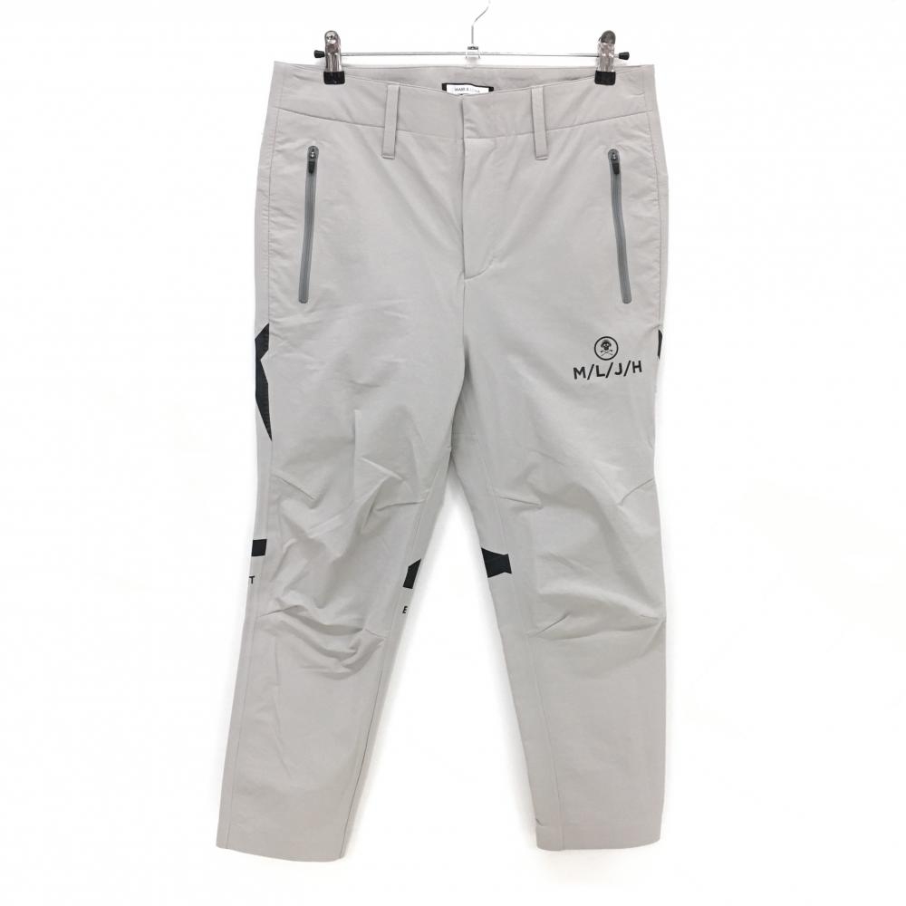 【美品】マークアンドロナ パンツ グレージュ×黒 ナイロン混 ストレッチ  メンズ 48(L) ゴルフウェア MARK＆LONA
