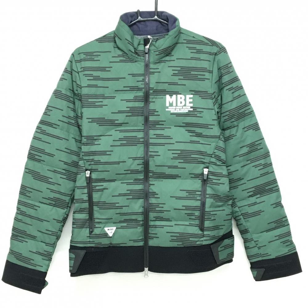 【新品】マスターバニー ダウンジャケット グリーン×ネイビー 総柄 キルティング メンズ 5(L) ゴルフウェア MASTER BUNNY EDITION