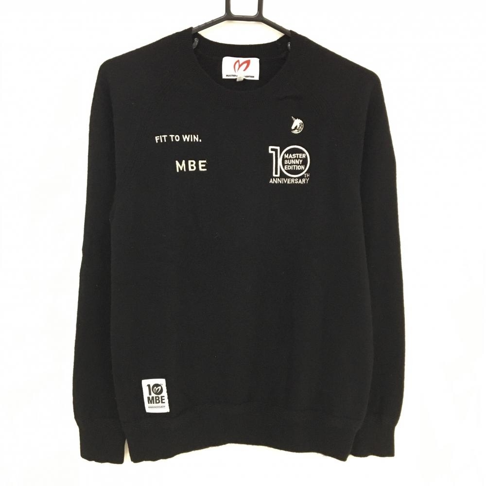 【美品】マスターバニー セーター 黒×白 カシミヤ混 10周年 ニット メンズ 4(M) ゴルフウェア MASTER BUNNY EDITION