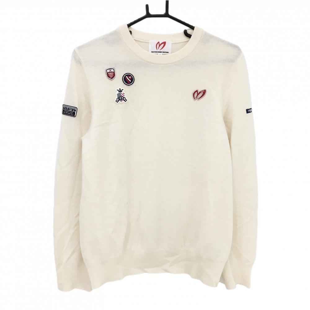 マスターバニー セーター アイボリー カシミヤ混 ニット メンズ 5(L) ゴルフウェア MASTER BUNNY EDITION