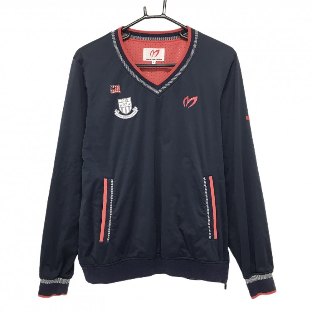マスターバニー スニード ネイビー×レッド 胸ロゴ メッシュ裏地  メンズ 4(M) ゴルフウェア MASTER BUNNY EDITION