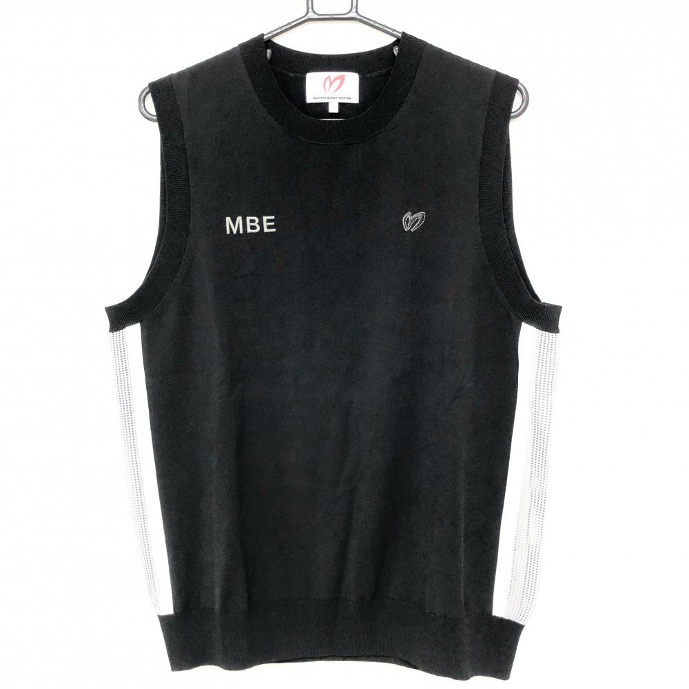 【超美品】マスターバニー ニットベスト 黒×白×グレー サイドメッシュ メンズ 5(L) ゴルフウェア 2026年モデル MASTER BUNNY EDITION