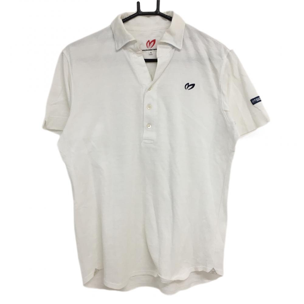マスターバニー 半袖ポロシャツ 白 襟裏ロゴ ５周年  メンズ 5(L) ゴルフウェア MASTER BUNNY EDITION