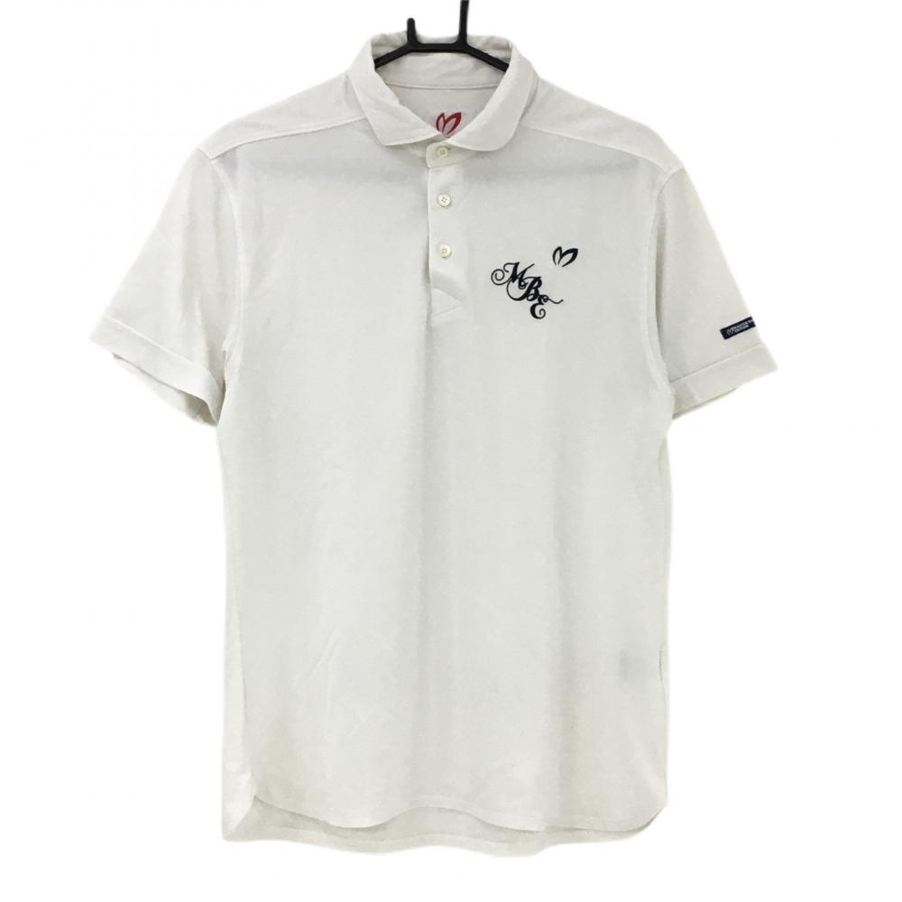 マスターバニー 半袖ポロシャツ 白 ロゴ黒 シンプル メンズ 7(XXL) ゴルフウェア 大きいサイズ MASTER BUNNY EDITION