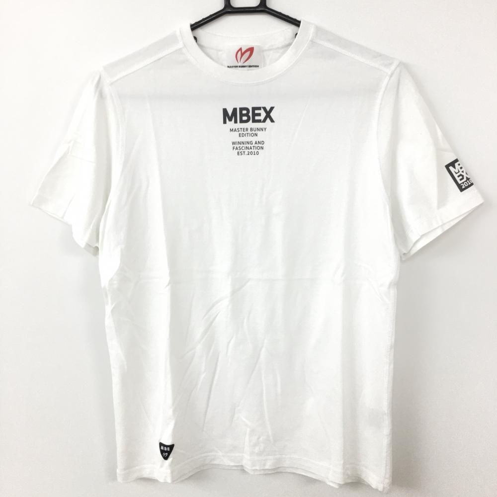 MASTER BUNNY EDITION マスターバニー 半袖Tシャツ 白×黒 ロゴプリント メンズ 4(M) ゴルフウェア