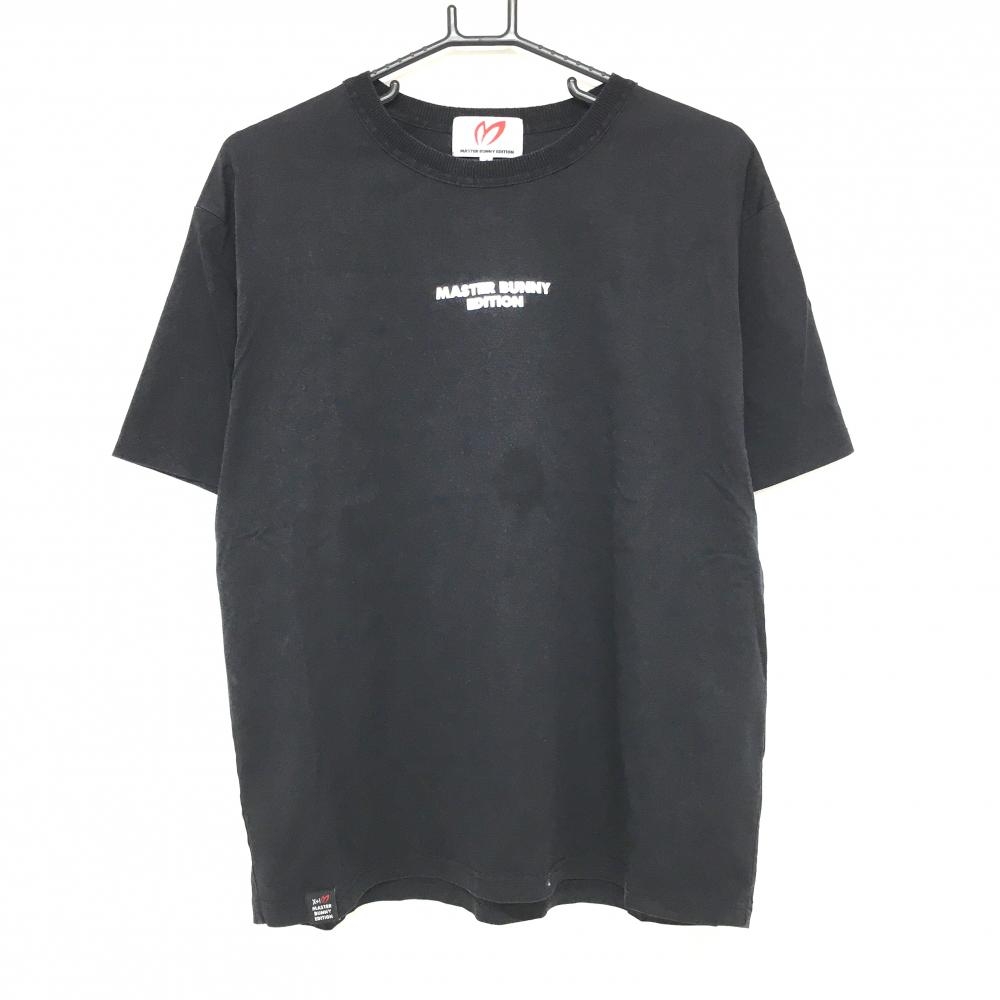 【美品】マスターバニー Tシャツ 黒 コットン100％ ロゴ メンズ 4 ゴルフウェア MASTER BUNNY EDITION