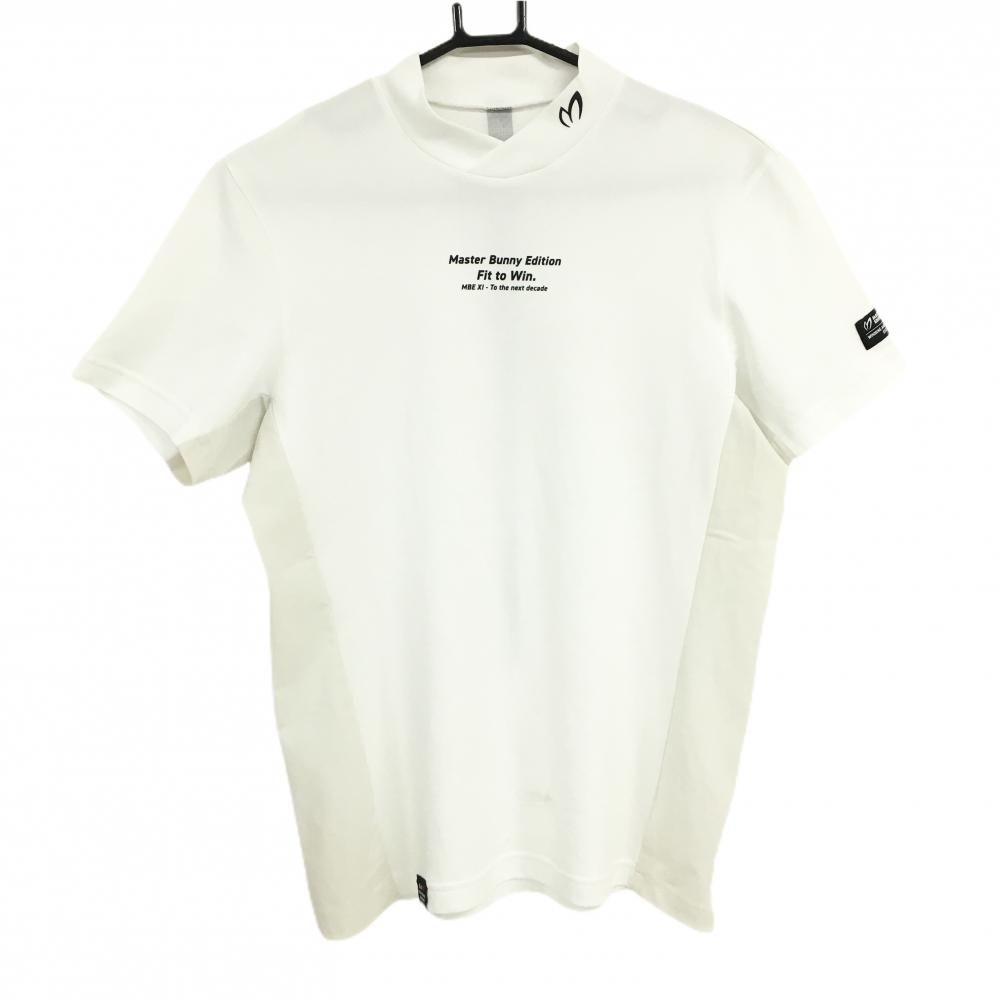 マスターバニー Tシャツ 白×黒 サイド切替 背面ライン メンズ 4(M) ゴルフウェア MASTER BUNNY EDITION