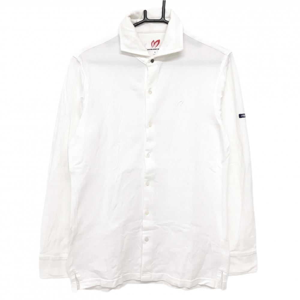 マスターバニー 長袖シャツ 白 ロゴ刺しゅう シンプル メンズ 4(M) ゴルフウェア MASTER BUNNY EDITION