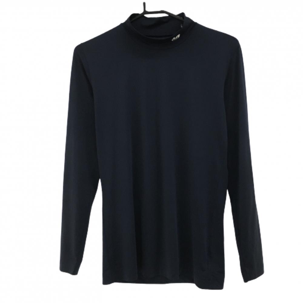 【美品】マスターバニー ハイネックインナーシャツ ネイビー ネックロゴ白 メンズ 4(M) ゴルフウェア MASTER BUNNY EDITION