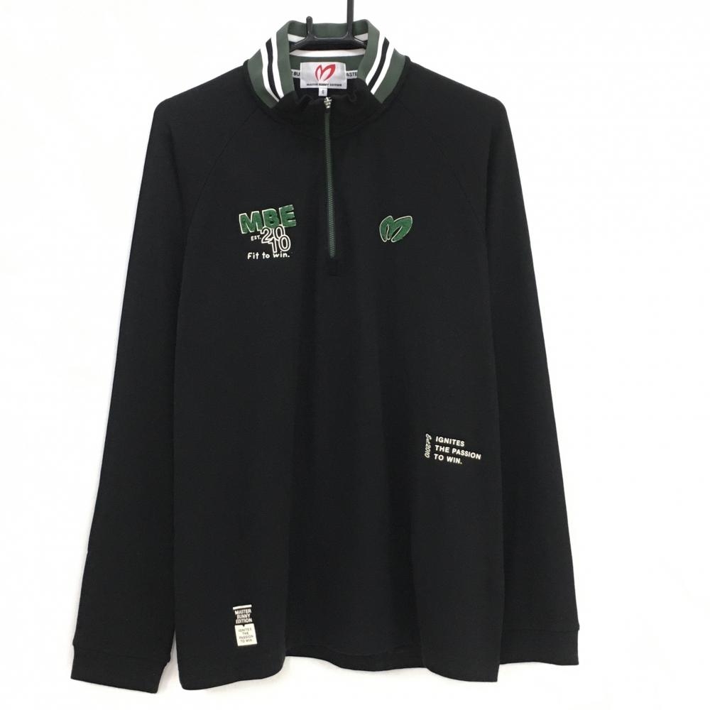 【美品】マスターバニー 長袖ハイネックシャツ 黒 ハーフジップ 裏微起毛 メンズ 6(XL) ゴルフウェア 2024年モデル MASTER BUNNY EDITION