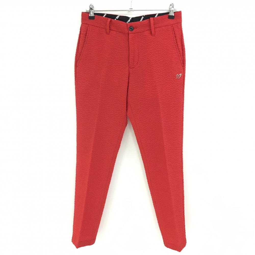【超美品】マスターバニー パンツ レッド サッカー生地 メンズ 3(S) ゴルフウェア MASTER BUNNY EDITION