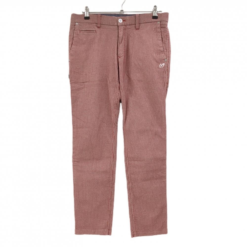 マスターバニー パンツ レッド×白 細スクエア織生地 ストレッチ  メンズ 5(L) ゴルフウェア MASTER BUNNY EDITION