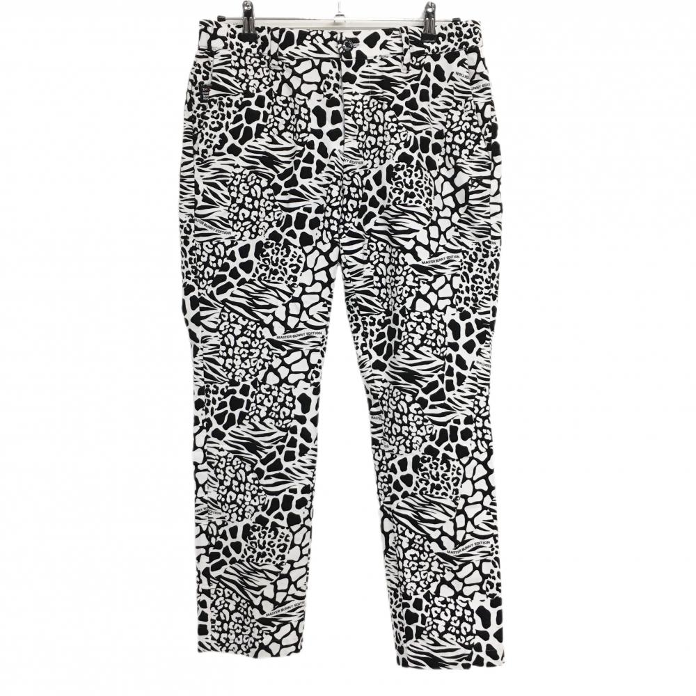 【美品】マスターバニー パンツ 白×黒 総柄  メンズ 5(L) ゴルフウェア MASTER BUNNY EDITION