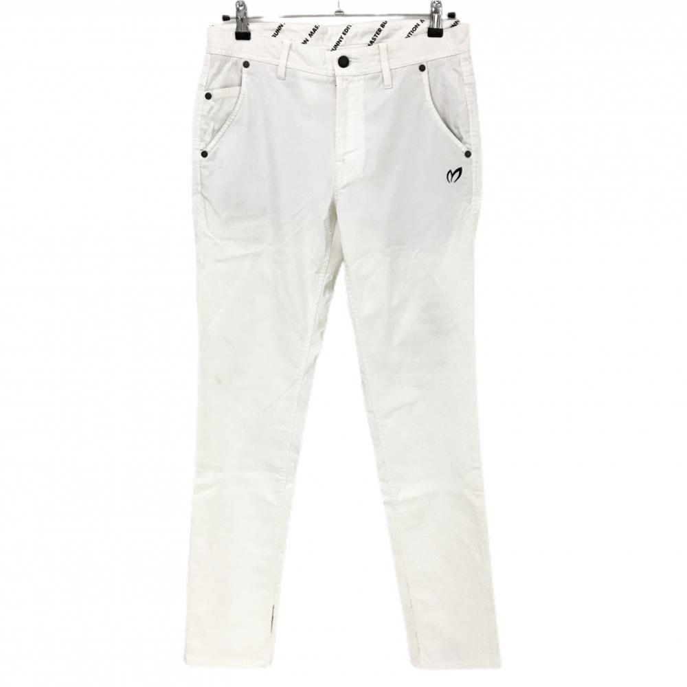 マスターバニー パンツ 白 後ポケットロゴ メンズ 4(M) ゴルフウェア MASTER BUNNY EDITION