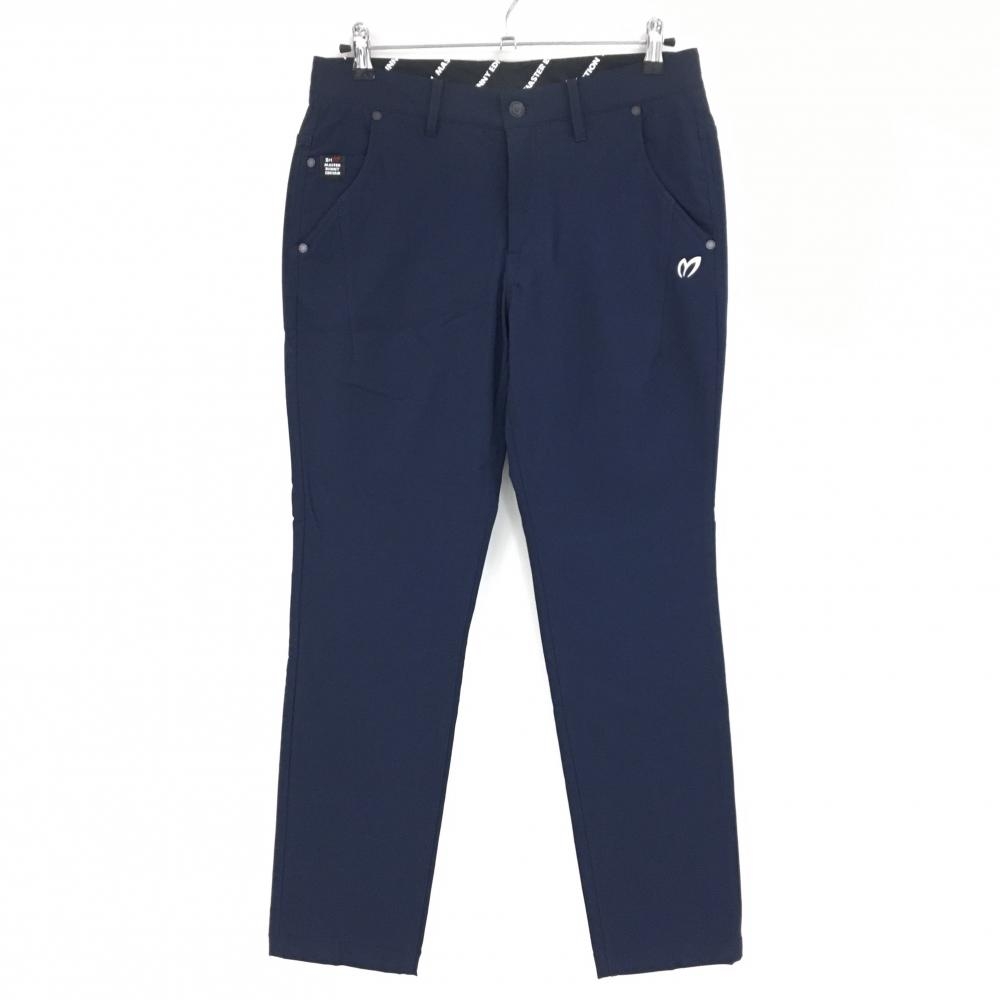 【新品】マスターバニー ストレッチパンツ ネイビー ナイロン混 ロゴ白 メンズ 4(M) ゴルフウェア MASTER BUNNY EDITION