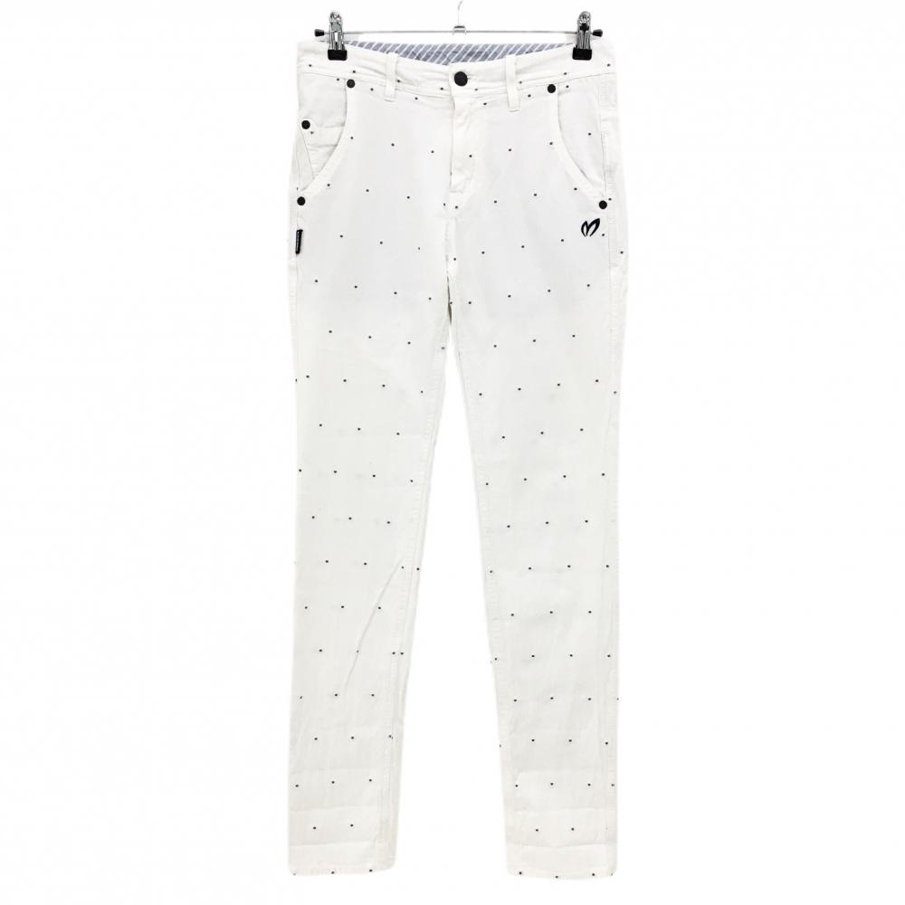 マスターバニー パンツ 白×ダークネイビー系 ドット  メンズ 3(S) ゴルフウェア MASTER BUNNY EDITION