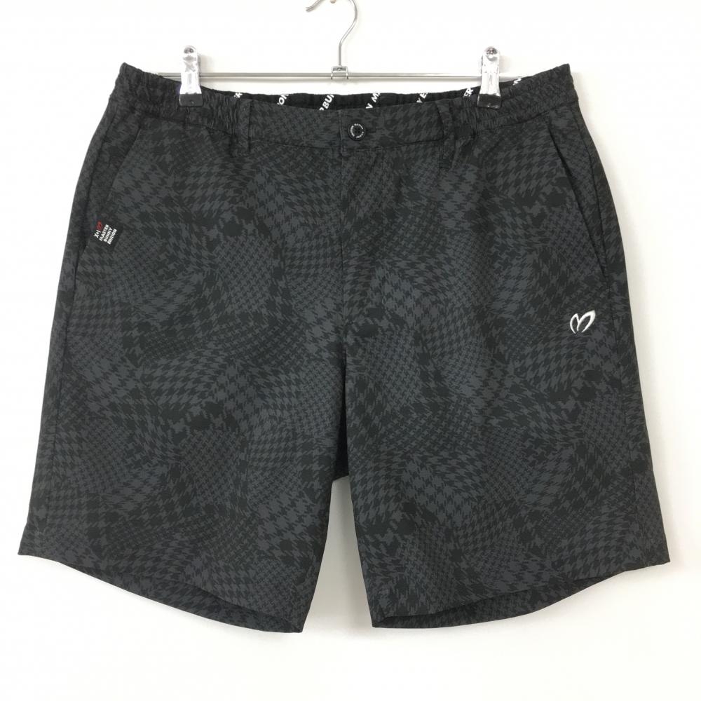 【超美品】マスターバニー ハーフパンツ グレー×黒 千鳥柄 メッシュ生地 メンズ 6(XL) ゴルフウェア 2021年＊ MASTER BUNNY EDITION