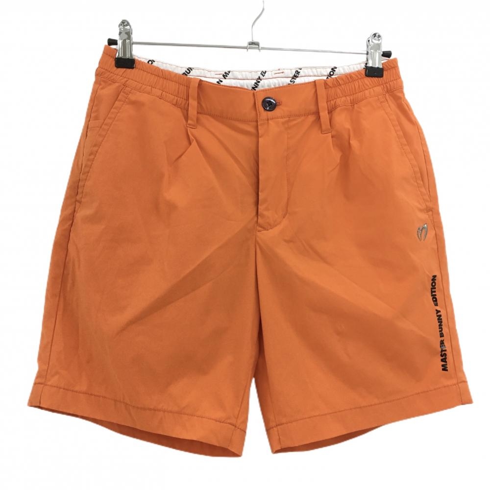 【超美品】マスターバニー ハーフパンツ オレンジ ウエストゴム ストレッチ メンズ 3(S) ゴルフウェア MASTER BUNNY EDITION