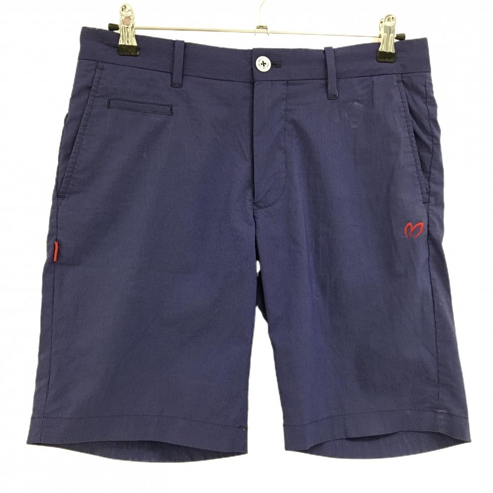 マスターバニー ハーフパンツ パープルネイビー×白 細ストライプ メンズ 4(M) ゴルフウェア MASTER BUNNY EDITION