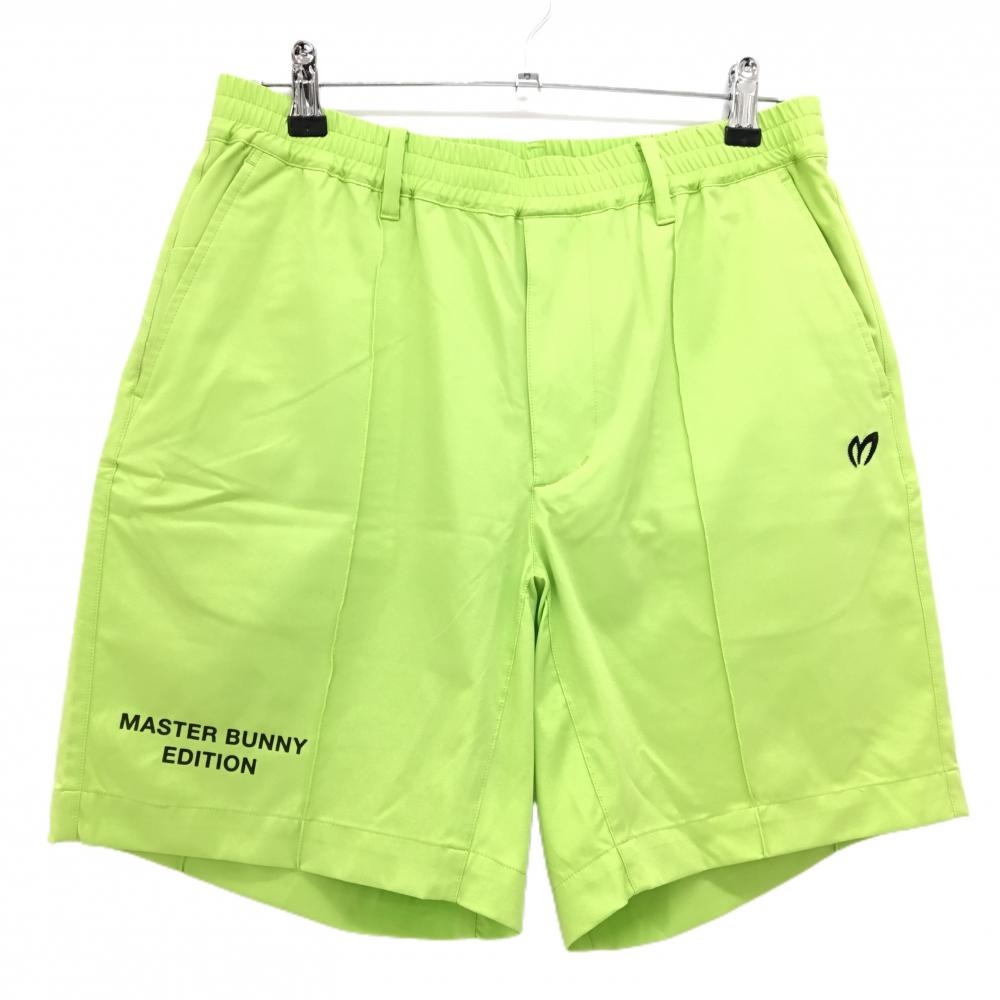 【美品】マスターバニー ハーフパンツ 蛍光グリーン ストレッチ ナイロン混  メンズ 4(M) ゴルフウェア 2024年モデル MASTER BUNNY EDITION