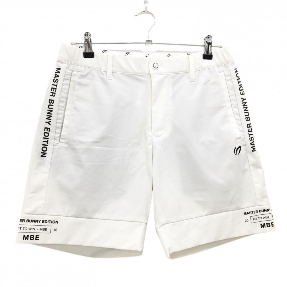 【超美品】マスターバニー ハーフパンツ 白 ストレッチ ウエスト一部ゴム  メンズ 4(M) ゴルフウェア 2023年モデル  MASTER BUNNY EDITION