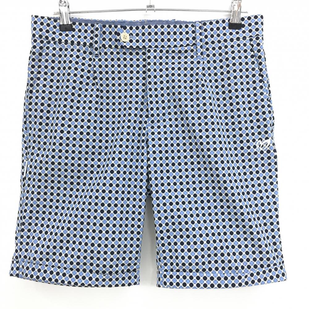 【超美品】マスターバニー ハーフパンツ ライトベージュ系×ブルー×ダークネイビー  メンズ 4(M) ゴルフウェア MASTER BUNNY EDITION