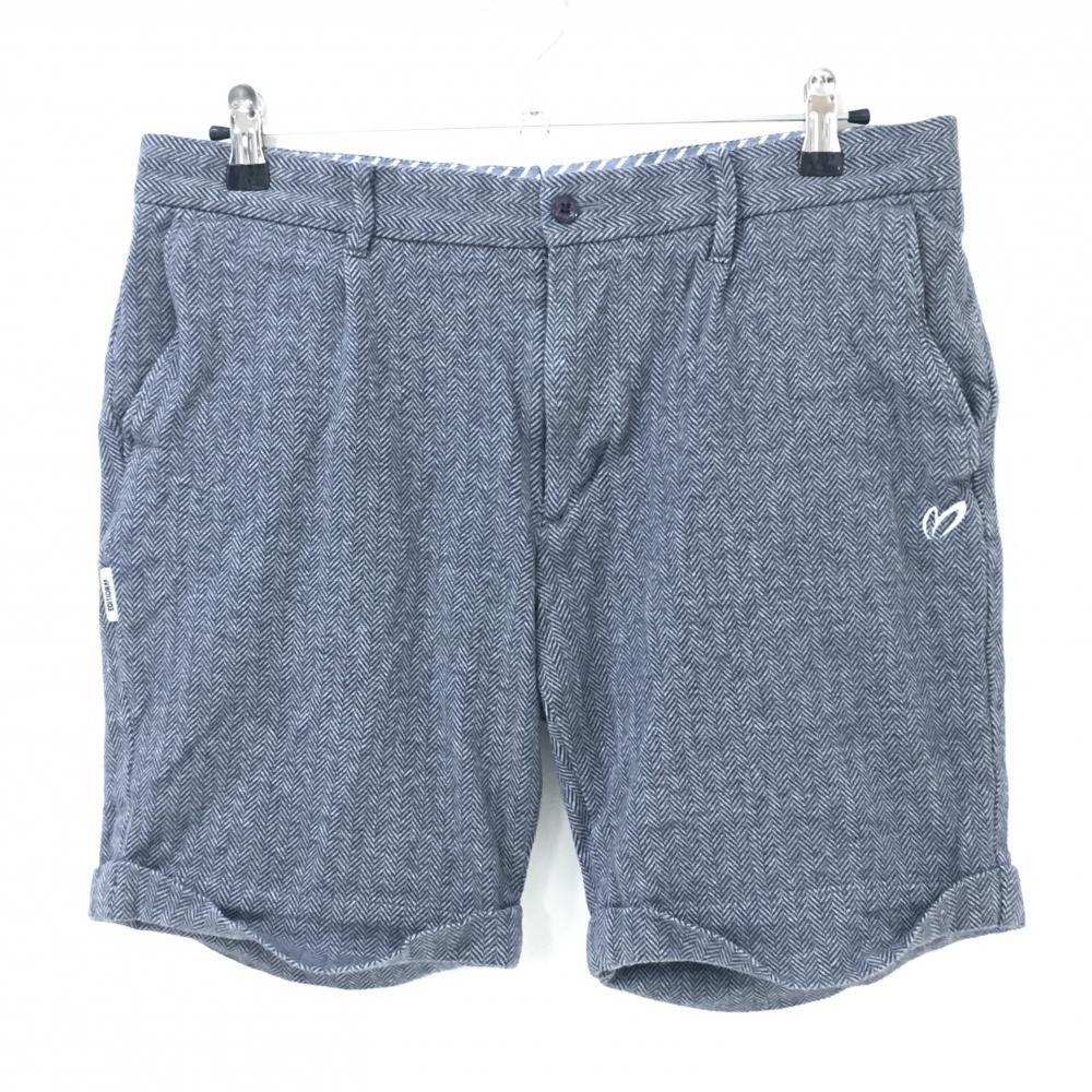 マスターバニー ハーフパンツ ネイビー ヘリンボーン コットン100％ メンズ 6(XL) ゴルフウェア MASTER BUNNY EDITION