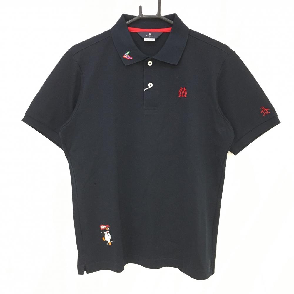 【新品】マンシングウェア 半袖ポロシャツ ダークネイビー 日本製 TOKYO メンズ L ゴルフウェア Munsingwear