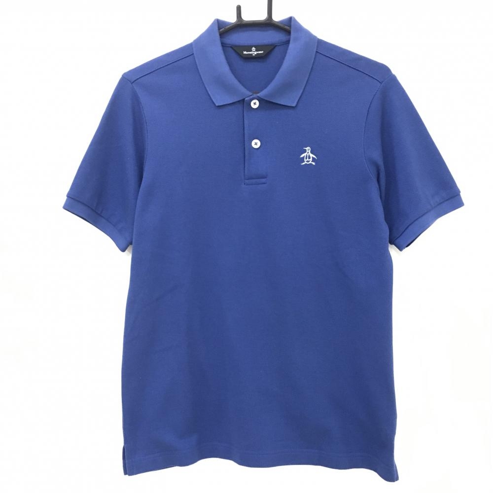 マンシングウェア 半袖ポロシャツ ブルー系 ロゴ刺しゅう メンズ M ゴルフウェア Munsingwear