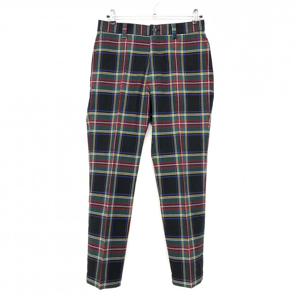 【超美品】マンシングウェア パンツ 黒×レッド チェック ストレッチ  メンズ 76 ゴルフウェア 2024年モデル Munsingwear